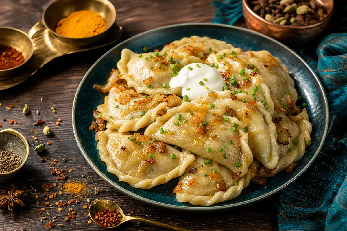 Polske pierogi med kartoffel og ost (pierogi ruskie)